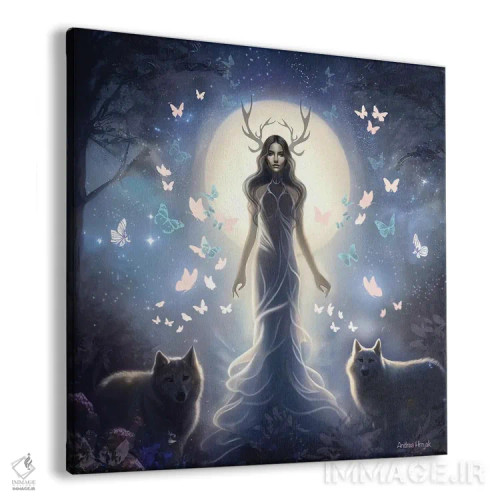 تابلو ملکهٔ شاخدار اثر آندریا هرنیاک - نمای پرسپکتیو محصول