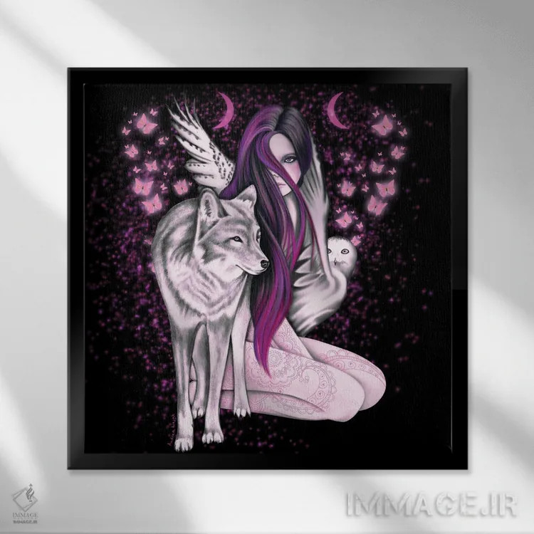 تابلو شبهای اسرارآمیز اثر آندریا هرنیاک - نمای قابدار مشکی