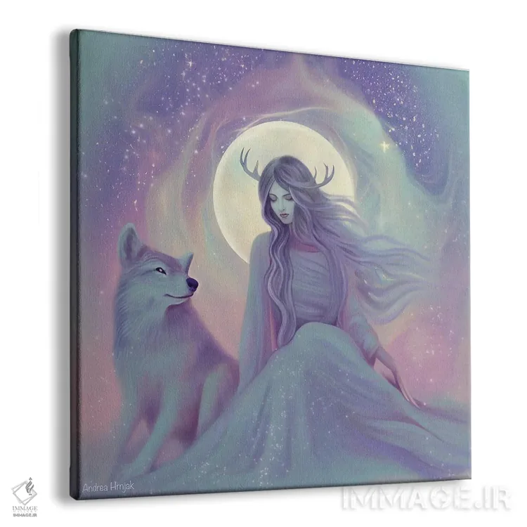 تابلو ماه گوزن اثر آندریا هرنیاک - نمای پرسپکتیو محصول