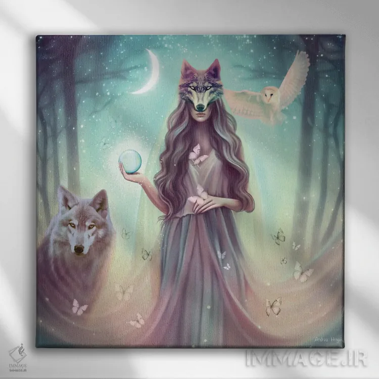 تابلو گوی کریستالی اثر آندریا هرنیاک - نمای روبهرو روی دیوار