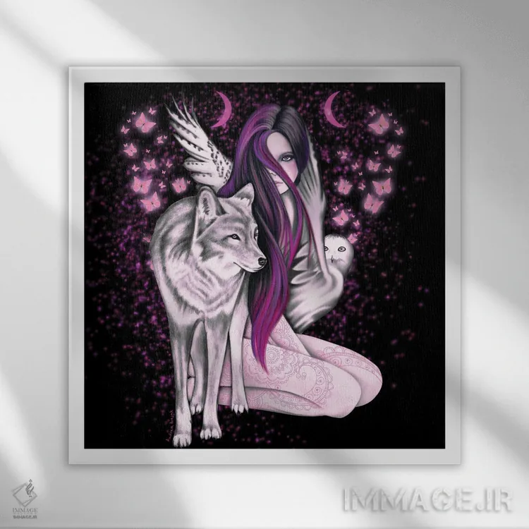 تابلو شبهای اسرارآمیز اثر آندریا هرنیاک - نمای قابدار سفید
