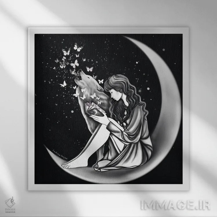 تابلو کتاب طلسمها اثر آندریا هرنیاک - نمای قابدار سفید