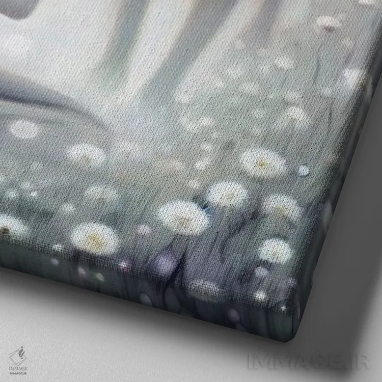 تابلو قاصدک اثر آندریا هرنیاک - نمای نزدیک بافت بوم