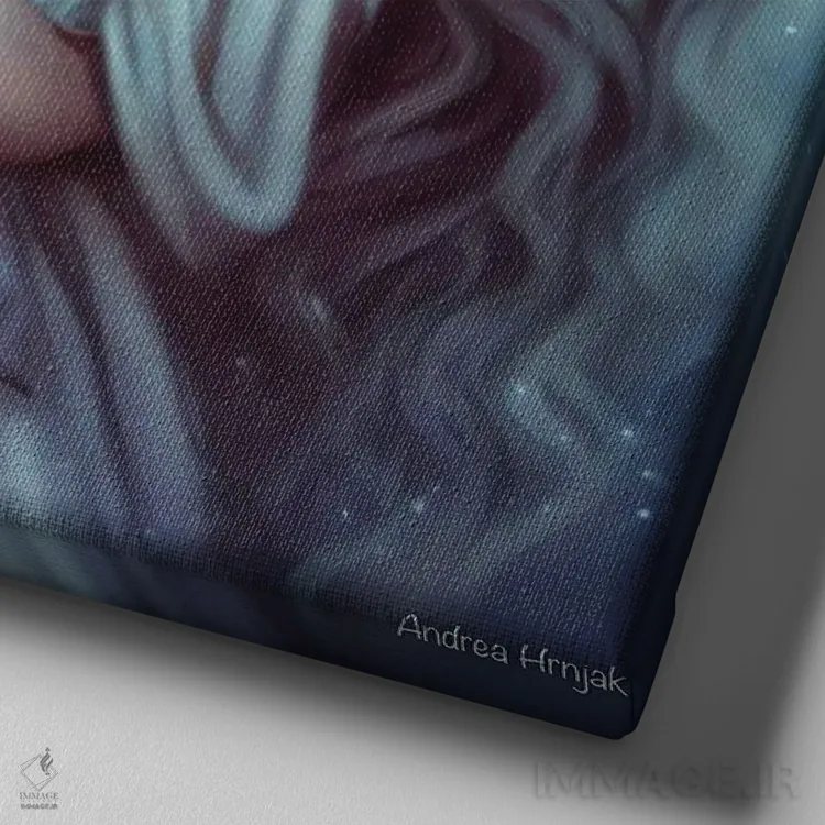 تابلو نیمههای گمشده (روحهای جفت) اثر آندریا هرنیاک - نمای نزدیک بافت بوم