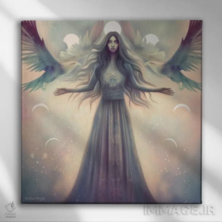 تابلو پرواز با شکوه عقابها اثر آندریا هرنیاک - نمای روبهرو روی دیوار