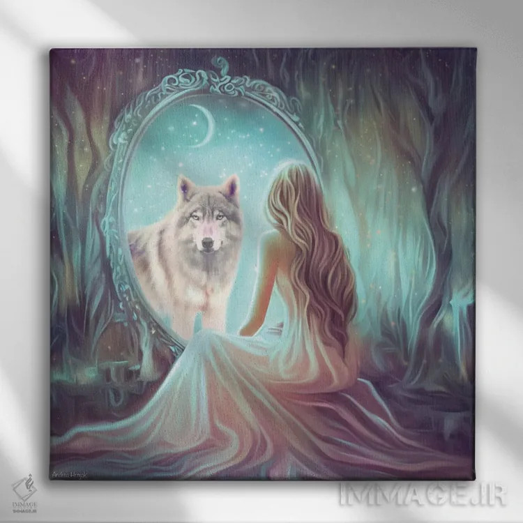 تابلو آینه آینه اثر آندریا هرنیاک - نمای روبهرو روی دیوار