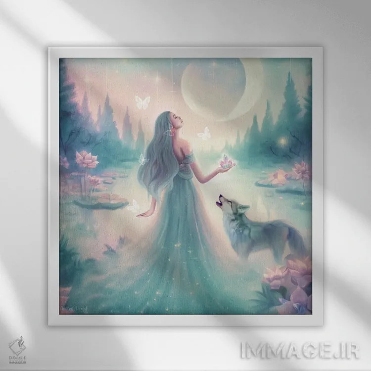 تابلو زیباییِ شکوفا اثر آندریا هرنیاک - نمای قابدار سفید