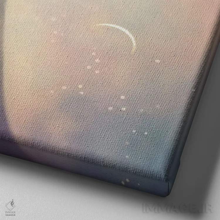 تابلو پرواز با شکوه عقابها اثر آندریا هرنیاک - نمای نزدیک بافت بوم