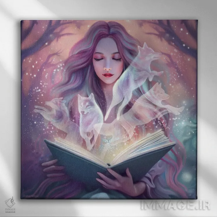 تابلو کتاب جادو اثر آندریا هرنیاک - نمای روبهرو روی دیوار