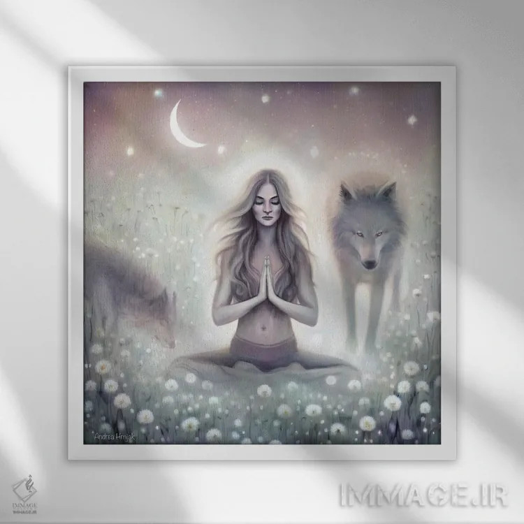 تابلو قاصدک اثر آندریا هرنیاک - نمای قابدار سفید