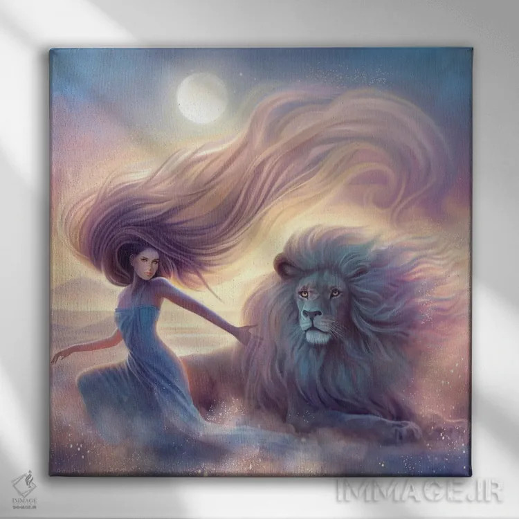 تابلو مانند یک شیر اثر آندریا هرنیاک - نمای روبهرو روی دیوار