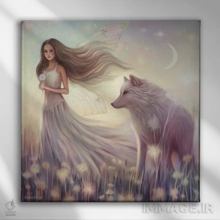 تابلو جادوی پریان اثر آندریا هرنیاک - نمای روبهرو روی دیوار