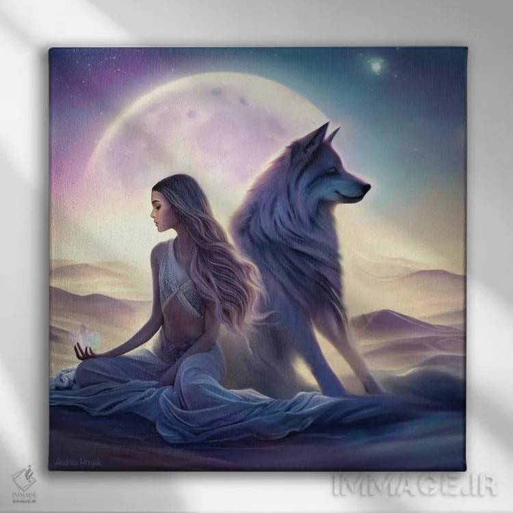 تابلو کویر ماه اثر آندریا هرنیاک - نمای روبهرو روی دیوار