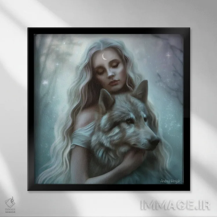 تابلو روحهای دوقلو اثر آندریا هرنیاک - نمای قابدار مشکی