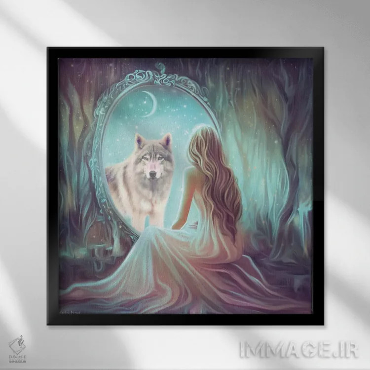 تابلو آینه آینه اثر آندریا هرنیاک - نمای قابدار مشکی