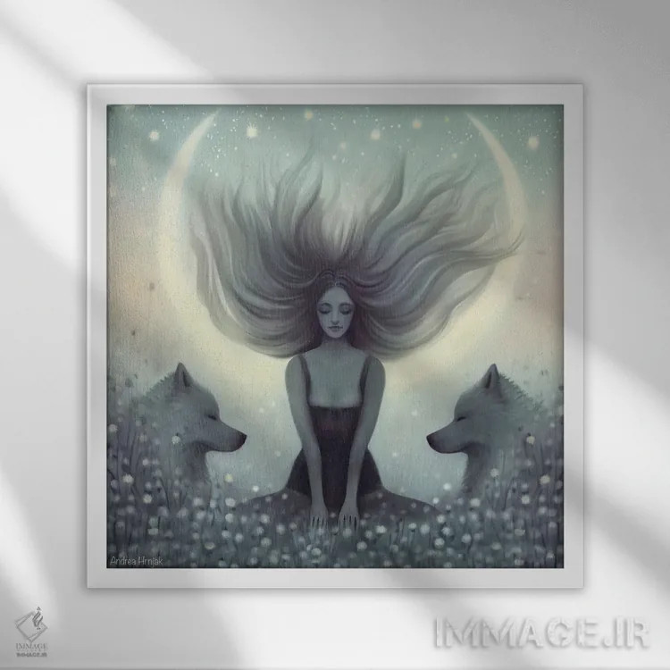 تابلو جادوی قاصدک اثر آندریا هرنیاک - نمای قابدار سفید