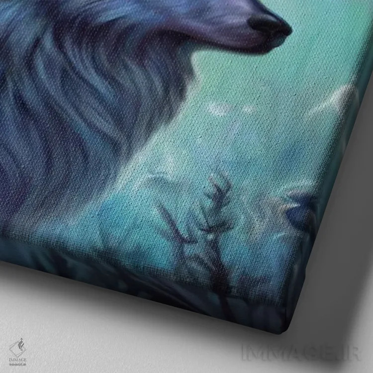 تابلو جنگجو جنگل اثر آندریا هرنیاک - نمای نزدیک بافت بوم