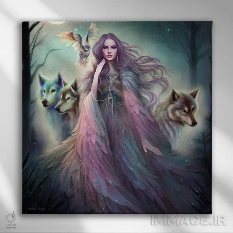 تابلو جنگل رازآلود اثر آندریا هرنیاک - نمای روبهرو روی دیوار