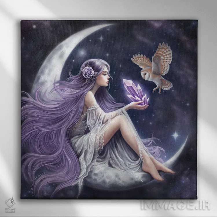 تابلو نجوای ماه نو اثر آندریا هرنیاک - نمای روبهرو روی دیوار