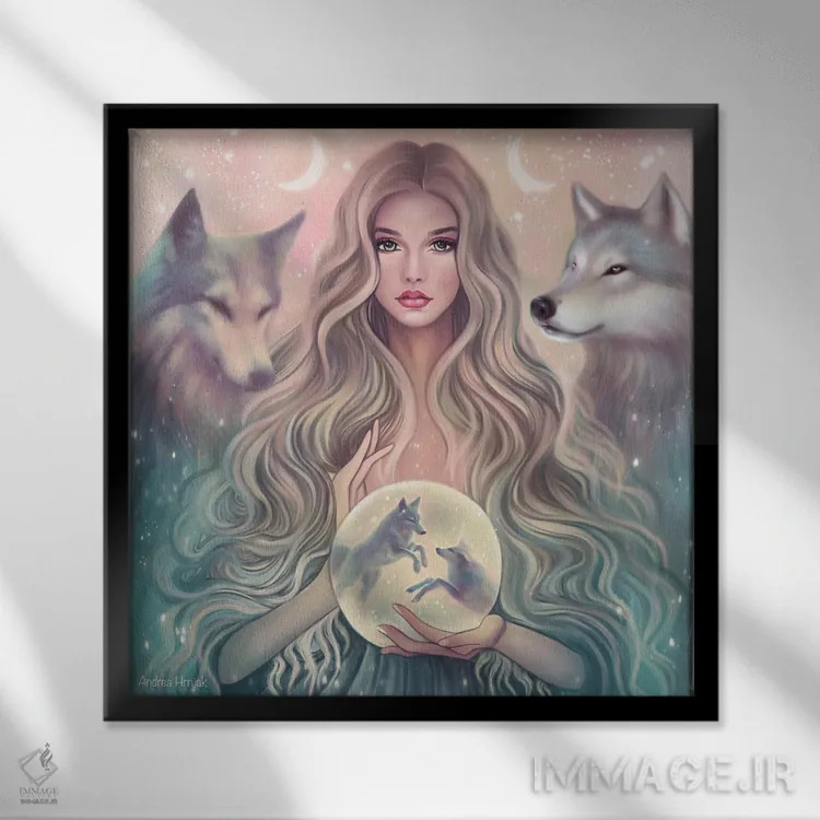 تابلو گوی جادویی اثر آندریا هرنیاک - نمای قابدار مشکی