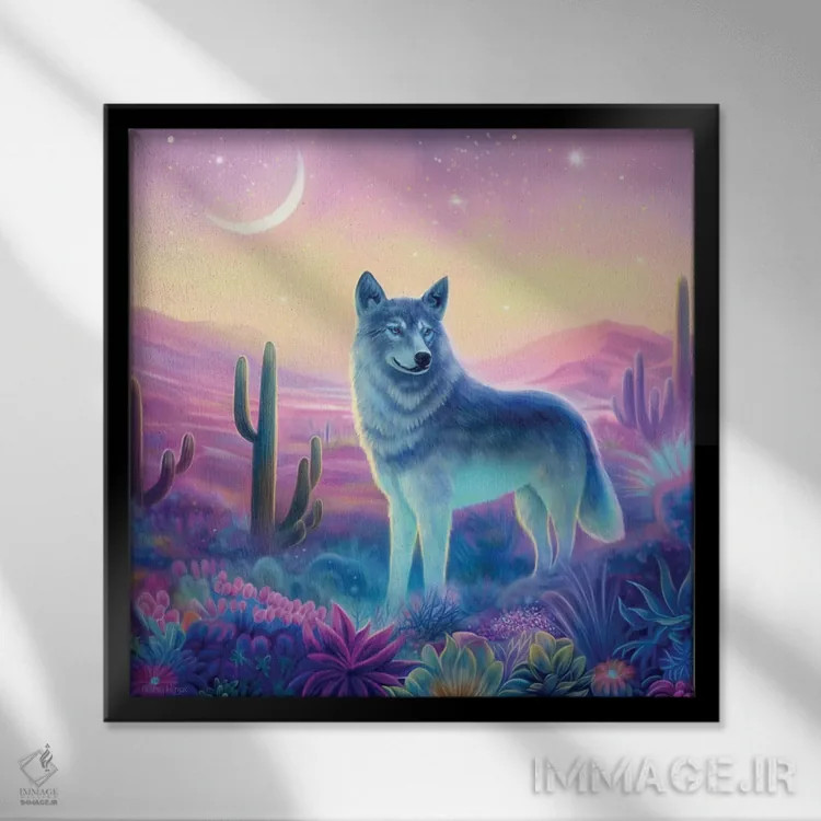 تابلو نگهبان بیابان اثر آندریا هرنیاک - نمای قابدار مشکی