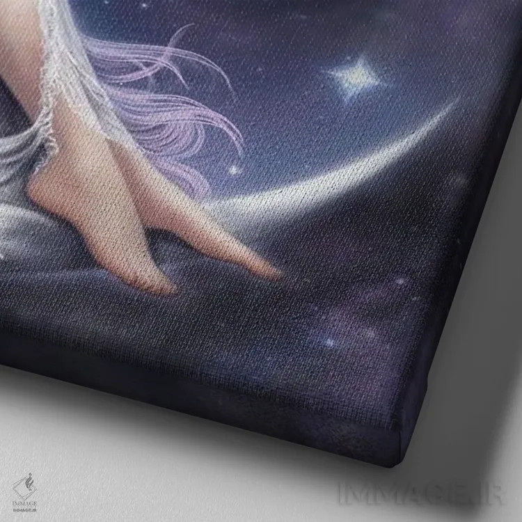 تابلو نجوای ماه نو اثر آندریا هرنیاک - نمای نزدیک بافت بوم