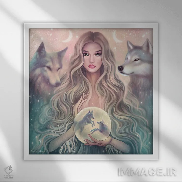 تابلو گوی جادویی اثر آندریا هرنیاک - نمای قابدار سفید