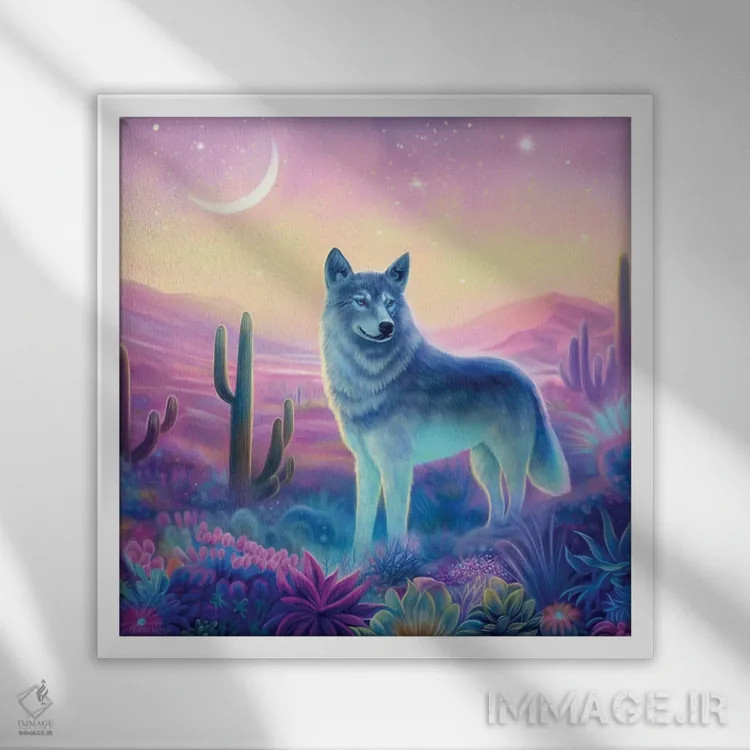 تابلو نگهبان بیابان اثر آندریا هرنیاک - نمای قابدار سفید