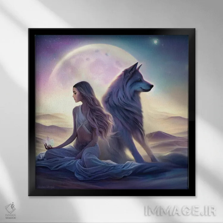 تابلو کویر ماه اثر آندریا هرنیاک - نمای قابدار مشکی