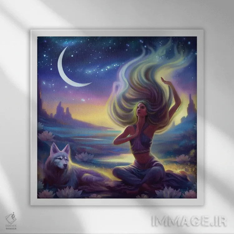 تابلو بیابان افسونشده اثر آندریا هرنیاک - نمای قابدار سفید