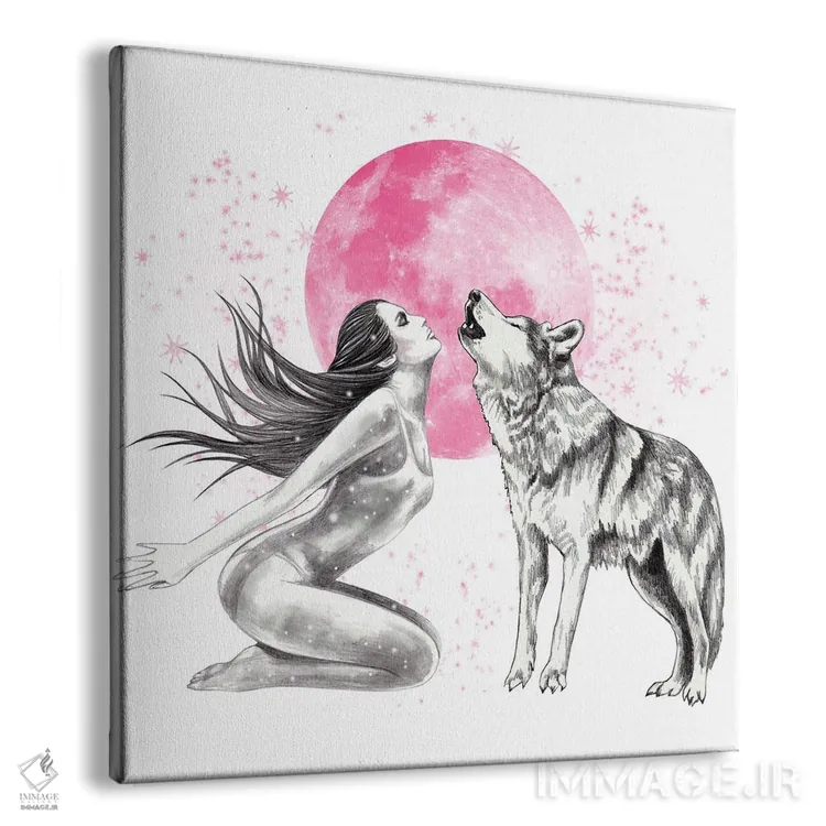 تابلو جادوی ماه صورتی اثر آندریا هرنیاک - نمای پرسپکتیو محصول