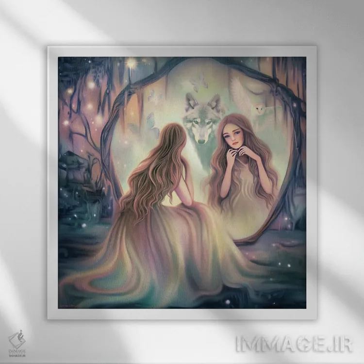 تابلو ارواح جنگل جادویی اثر آندریا هرنیاک - نمای قابدار سفید