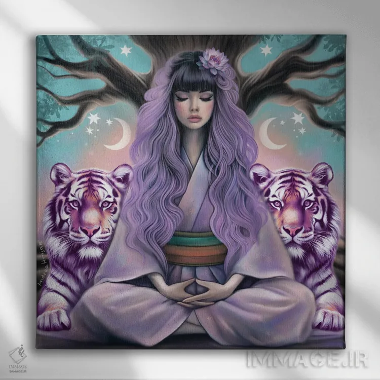 تابلو سفر ببر اثر آندریا هرنیاک - نمای روبهرو روی دیوار