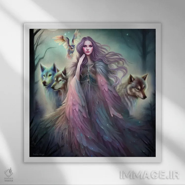 تابلو جنگل رازآلود اثر آندریا هرنیاک - نمای قابدار سفید