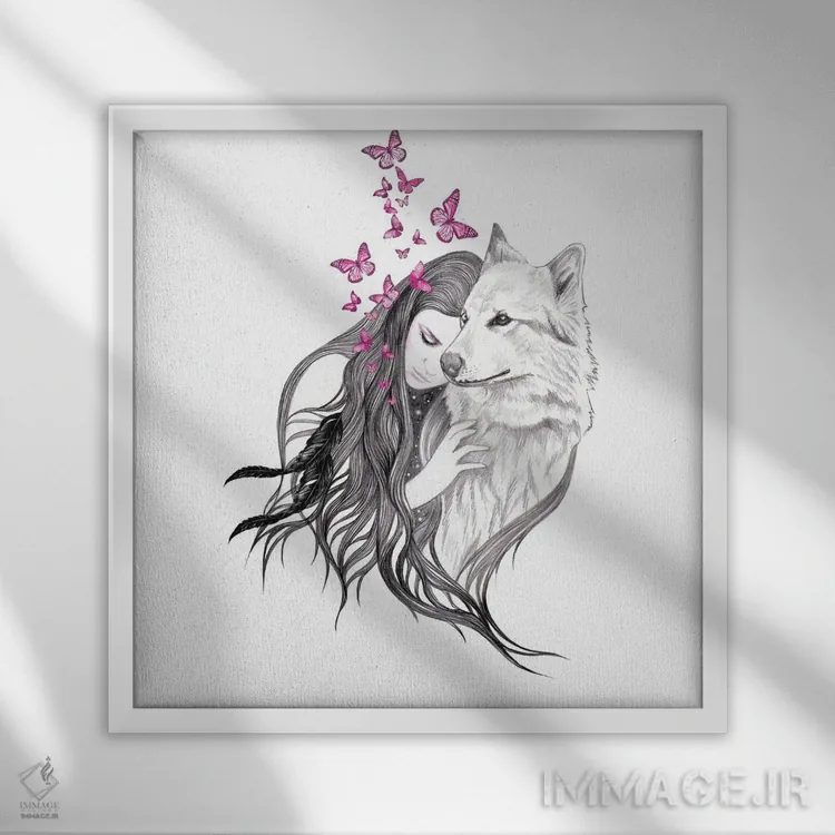 تابلو فرزند ماه اثر آندریا هرنیاک - نمای قابدار سفید