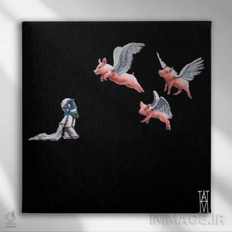 تابلو برخوردهای شبانه هفده اثر الک هاکسلی - نمای روبهرو روی دیوار