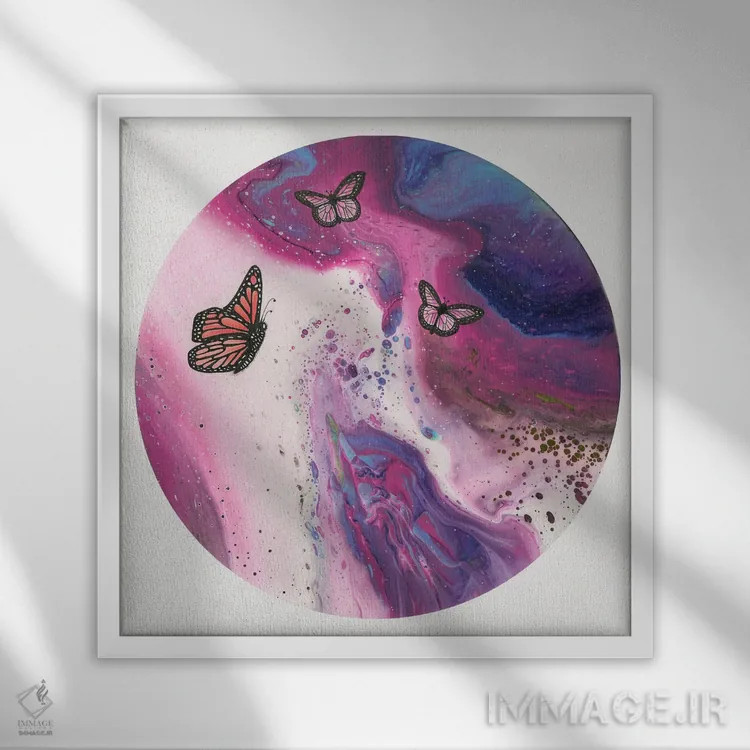 تابلو پروانه (شیوه کودکانه گفتن) اثر آن هاچینسون - نمای قابدار سفید