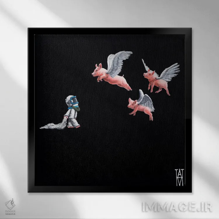 تابلو برخوردهای شبانه هفده اثر الک هاکسلی - نمای قابدار مشکی