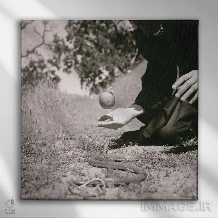 تابلو گناه نخستین اثر الک هاکسلی - نمای روبهرو روی دیوار