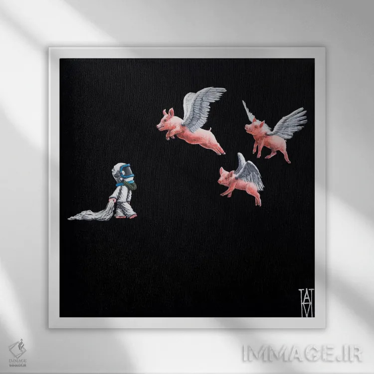 تابلو برخوردهای شبانه هفده اثر الک هاکسلی - نمای قابدار سفید