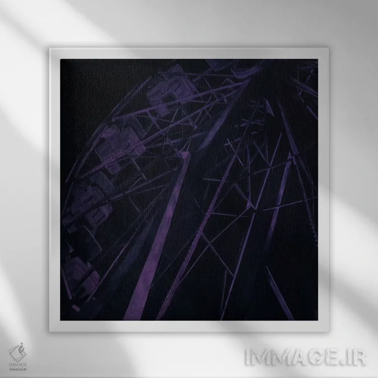 تابلو شب جنگل شاد اثر الک هاکسلی - نمای قابدار سفید