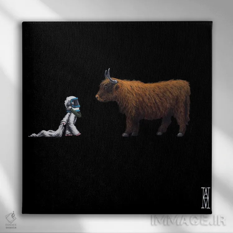 تابلو برخوردهای شبانه نوزده اثر الک هاکسلی - نمای روبهرو روی دیوار