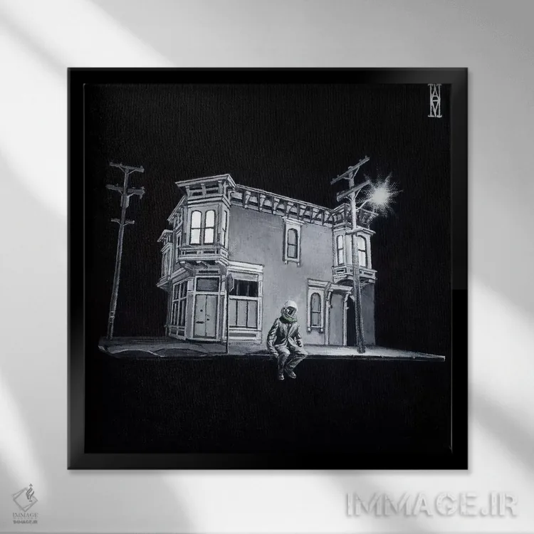 تابلو آرامش اثر الک هاکسلی - نمای قابدار مشکی