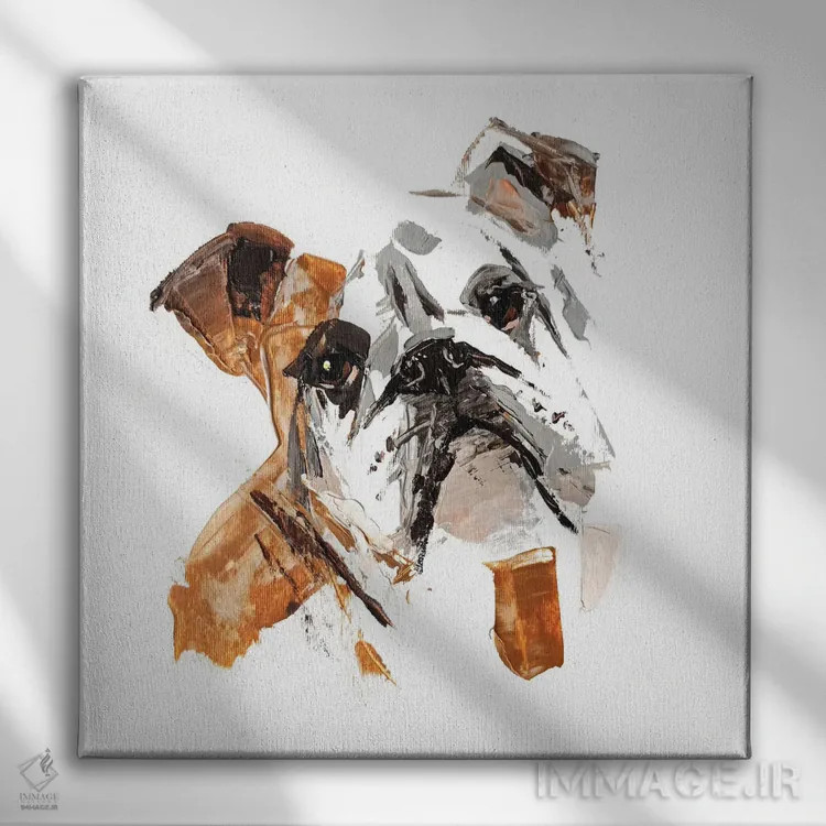 تابلو بولداگ انگلیسی ۲ اثر آنا چر - نمای روبهرو روی دیوار