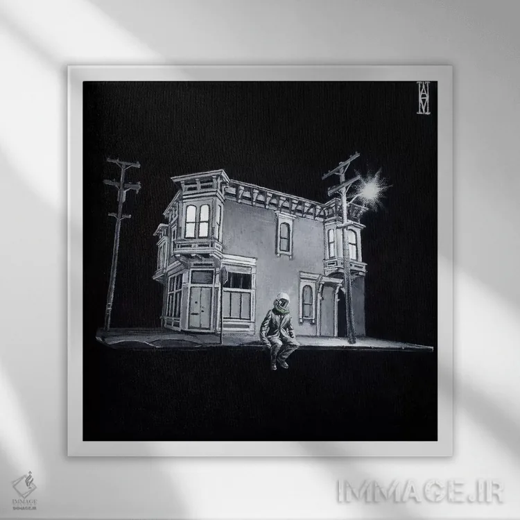 تابلو آرامش اثر الک هاکسلی - نمای قابدار سفید