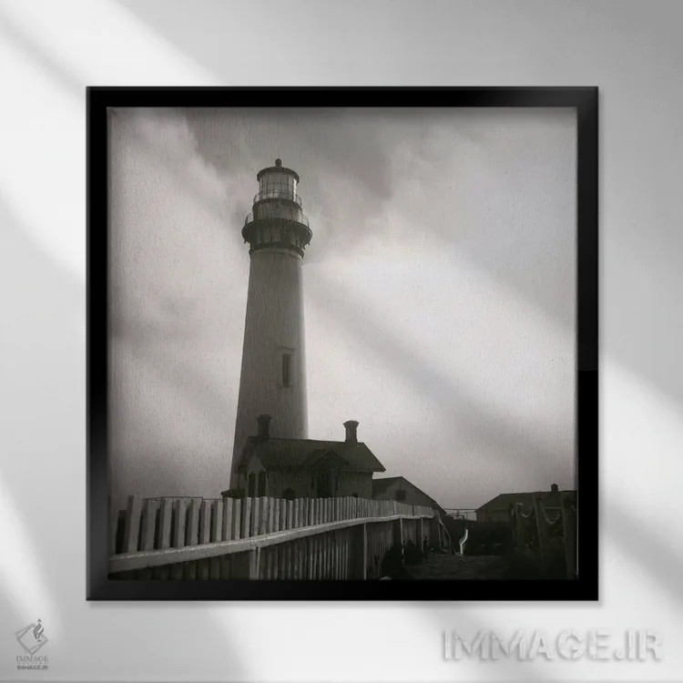 تابلو نقطهٔ کبوتر (احتمالاً مکان) اثر الک هاکسلی - نمای قابدار مشکی