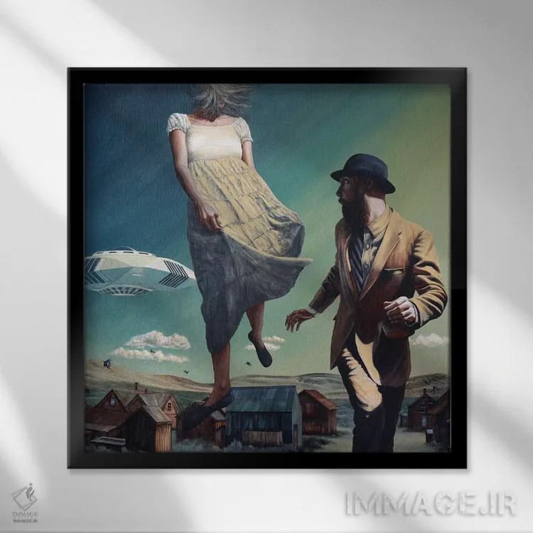 تابلو آمدن موج خاموش اثر الک هاکسلی - نمای قابدار مشکی