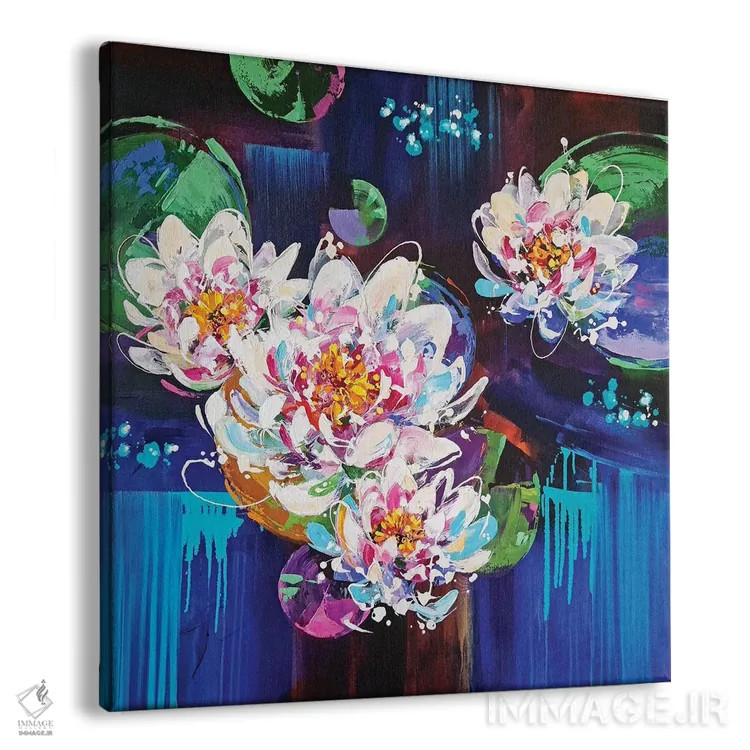 تابلو برکه نیلوفر اثر آنا چر - نمای پرسپکتیو محصول