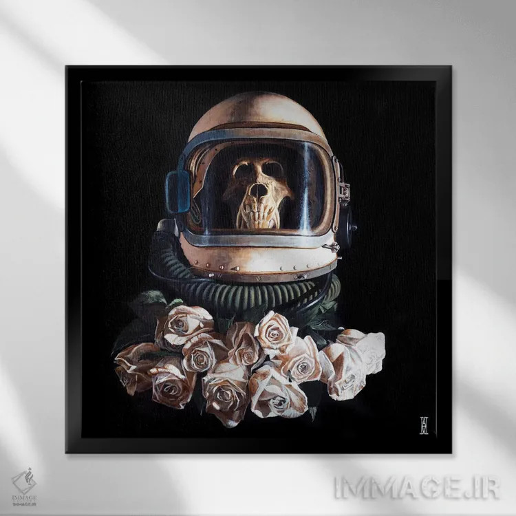 تابلو سرباز سفینهای: نسخه مجدد اثر الک هاکسلی - نمای قابدار مشکی