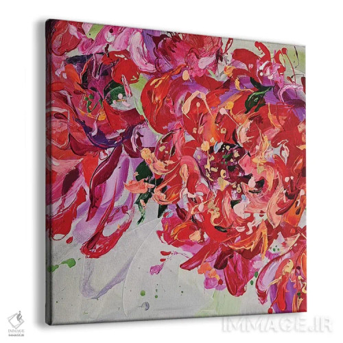 تابلو سهتکه گلدار ۲ اثر آنا چر - نمای پرسپکتیو محصول